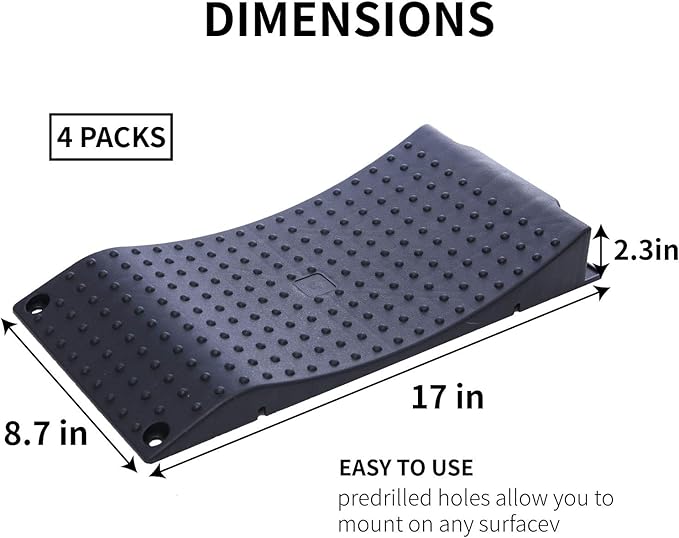 Homeon Wheels Tire Saver Ramps Anti-Slip Pads Design Car Tire Wheel Ramps for Flat Spot and Flat Tire Prevention Tire Savers for Storage Carrying Bag Easy to Store 4 Pack Black
