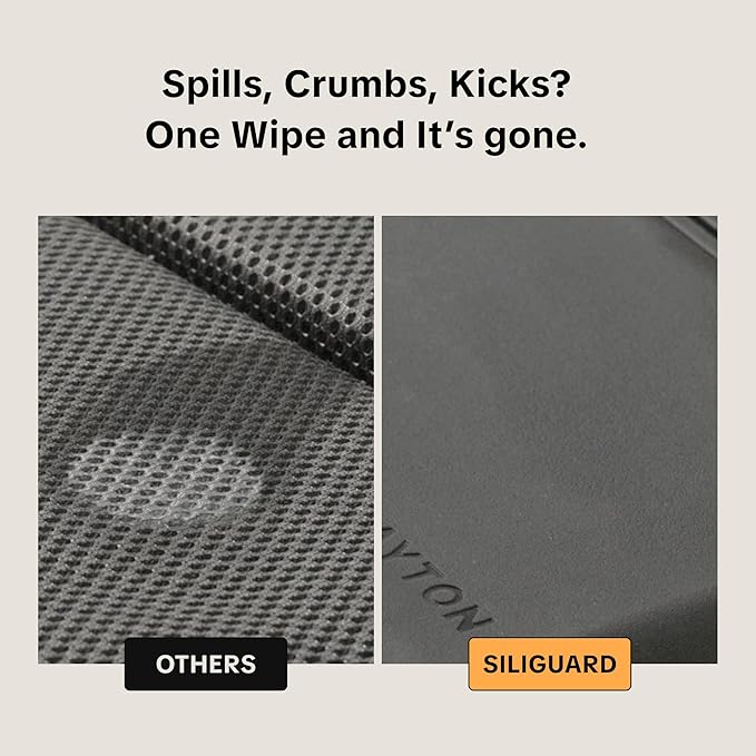Siliguard Car Seat Protector for Child Car Seat, Car Seat Protector for Leather Seats, Non Slip Seat Cover, 3mm Silicone Car Seat Mat, Latch and ISOFIX, Rear and Forward Facing, Baby Toddler