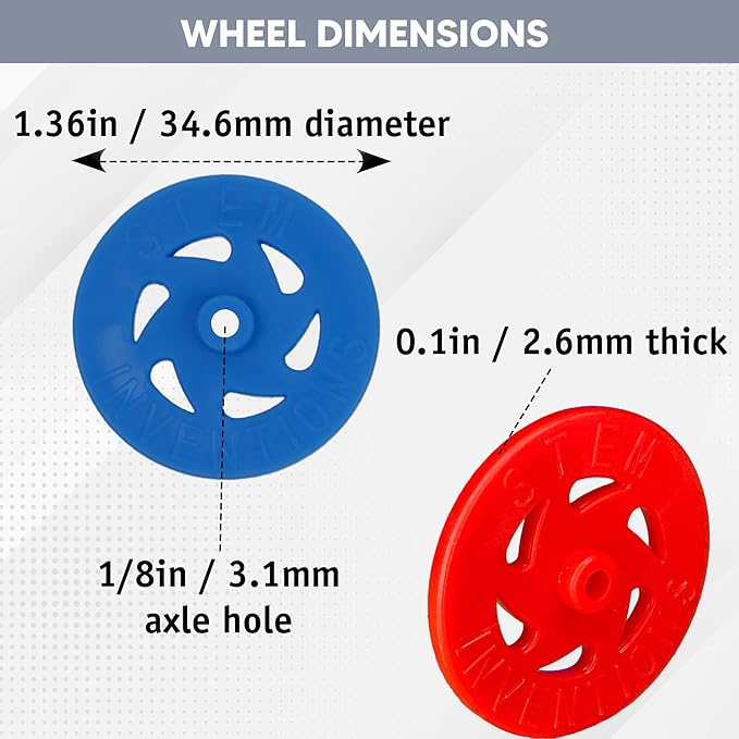 Toy Wheels - Bulk Pack of 100 - Small Plastic Wheels for Toy Cars, STEM Projects, Crafts, Mini Vehicles