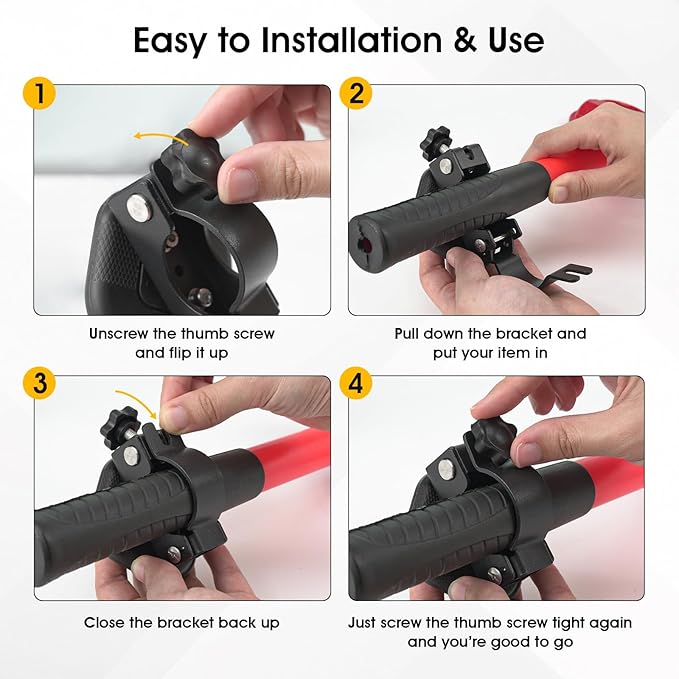 4 Pack Heavy Duty Magnetic Shovel Holder for Truck, No-Drill Strong Metal Magnet Hook Mount Rack for Flag, Paddle, Utility Tool, Organizer for RV, Garage, Trailer, Cruise, ATV Storage
