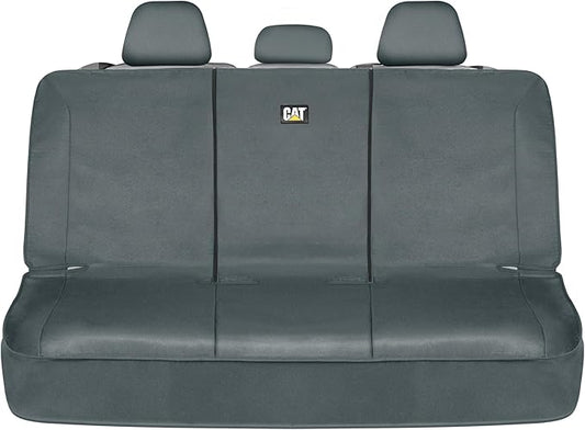 CAT Flexfit™ Gray Rear Seat Cover for Car, SUV, & Truck - Durable Canvas Material Back Car Seat Covers 60/40 Split Bench Protector - Back Seat Cover & Back Seat Protector Interior Accessories