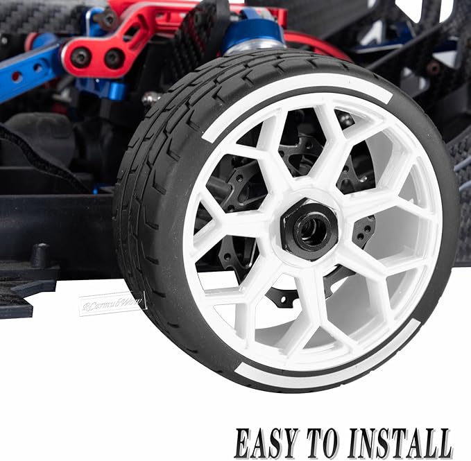RC Wheels and Tires for 1/7 Felony 6S BLX,RC Truck Tires RC Wheels and RC Tires,4pcs Highway Tires(2 Big 2 Small,White