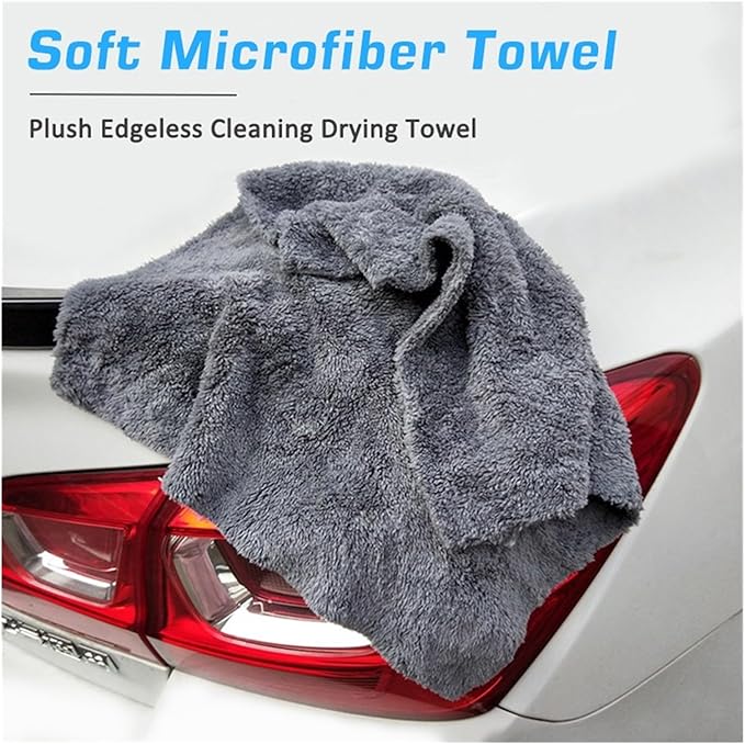 3/5/10pcs Car Wash Microfiber Towel 40x40CM - 350GSM Edgeless Soft Polishing & Drying Cloth Set fit for Detailing, Waxing and Streak-Free Cleaning(10Pcs Blue)