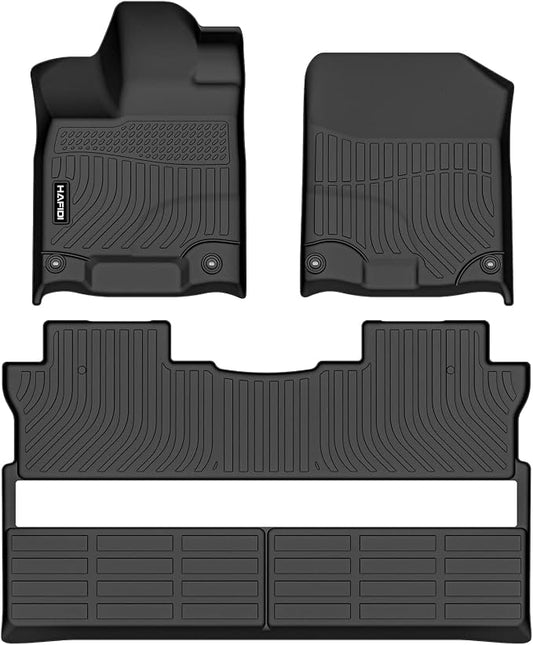 HAFIDI® Floor Mats Fit for 2017-2026 Honda Ridgeline All Weather Protection TPE Anti-Slip Automotive Floor Liners, Fits 1st & 2nd Row Full Set Custom Accessories, Black