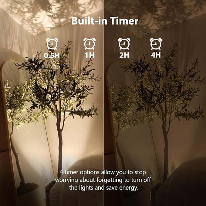 Brightown LED SpotLights - 2 Pack Uplighting Floor Can Lights with Remote and Timer, 3 Color Temperatures & Dimmable, 2 Lighting Modes for Wall Picture Painting Plants Indoor Accent Lighting, White
