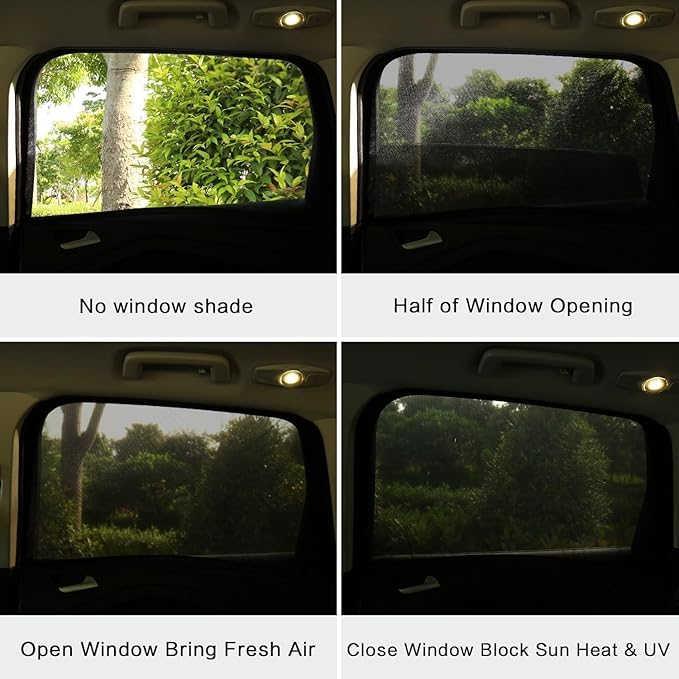 2pcs Car Front Window Screen Mesh, Suitable for Camping, Travel, UV-Protection, Breathable Mesh Car Window Sunshade for SUV Cars