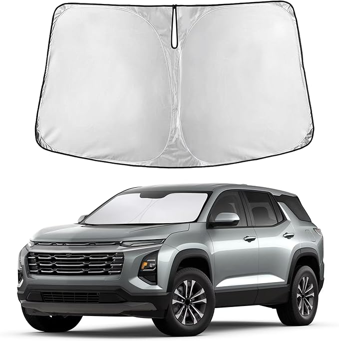 Autovir Windshield Sun Shade Fit for 2025-2024 2025 2026 Chevrolet Equinox Sun Shade, Front Window Sun Visor, UV Protection, Heat Blocker, Foldable Car Accessories