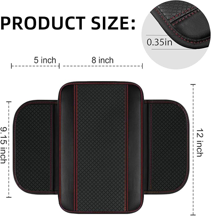 NBTEPEM 6 PCS Car Steering Wheel Cover Set, Microfiber Leather Steering Wheel Covers Universal 14.5-15 inch, Center Console Cover, Seat Belt Cushion, Cup Holder Coaster, Car Accessories Set Red