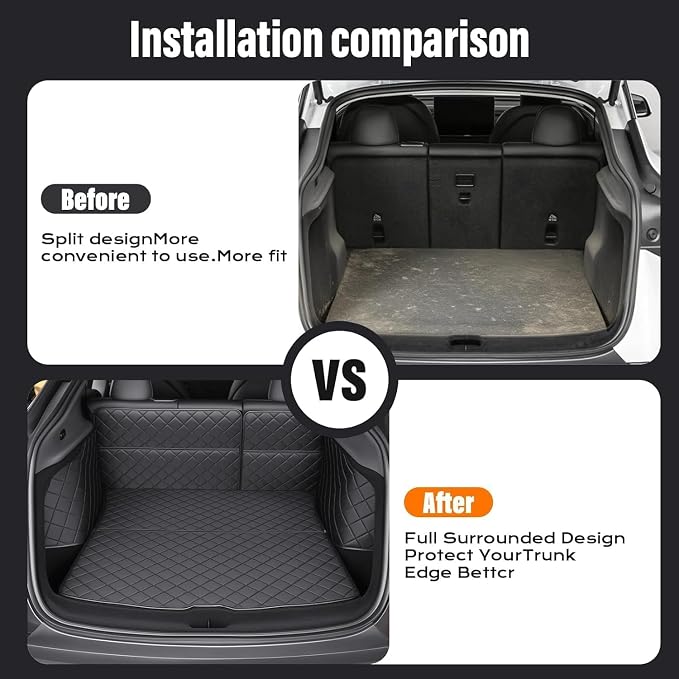 Topfit for Tesla Model Y Trunk Mats Cargo Liner Waterproof Dog Car Seat Covers Protector All-Weather Trunk Floor Mat for Tesla Model Y Juniper Accessories 2025-2026