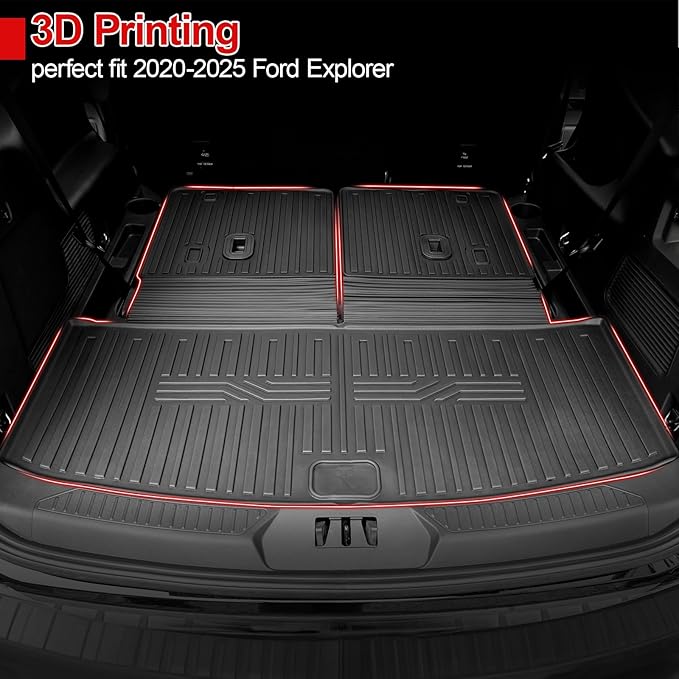 Cargo Mat for 2020-2025 2026 Ford Explorer Accessories All Weather Trunk Liner Replacement for 2025 2026 Ford Explorer ST Accessories 2024 2023 2022 2021