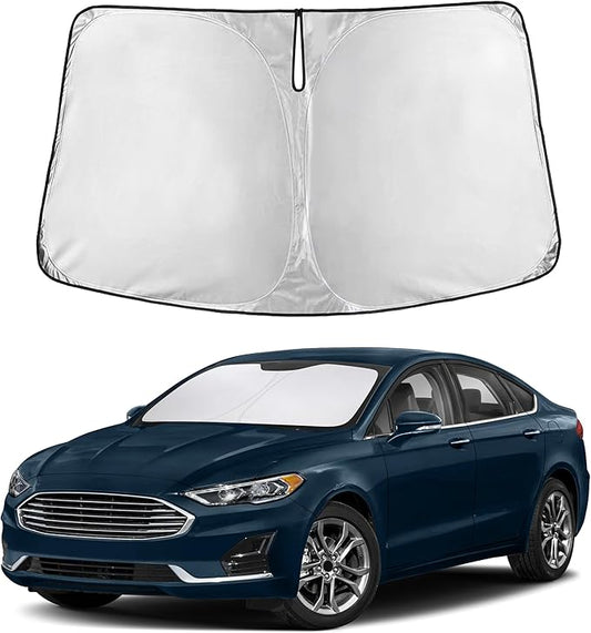Autovir Windshield Sun Shade Fit for 2013-2019 2020 2021 Ford Fusion Sun Shade, Front Window Sun Visor, UV Protection, Heat Blocker, Foldable Car Accessories