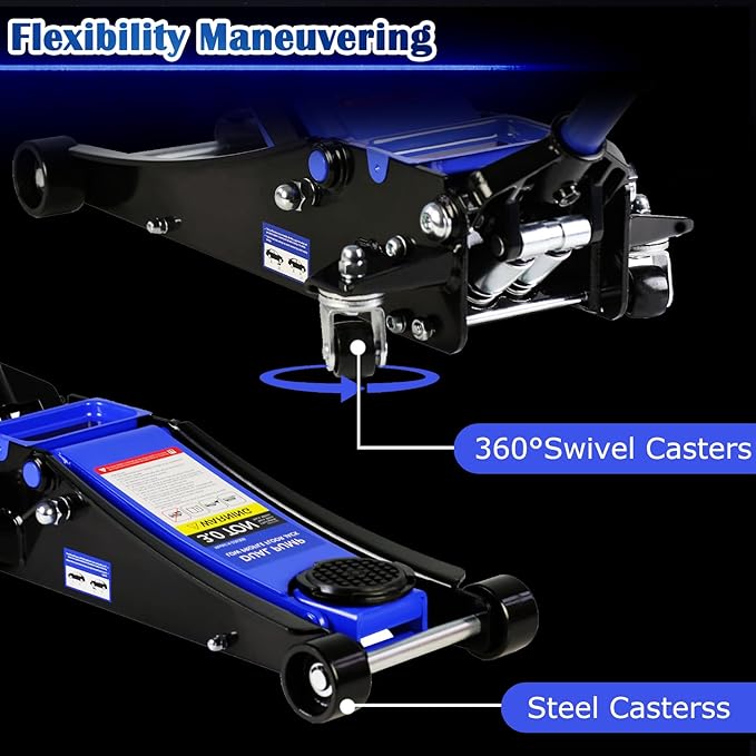 4 Ton Low Profile Floor Jack, Professional Trolley Jack Hydraulic Jack, Heavy-Duty Steel Racing Floor Jack with Dual Piston Quick Lift Pump,Lift Range 4"-21", (8,000 lb) Capacity