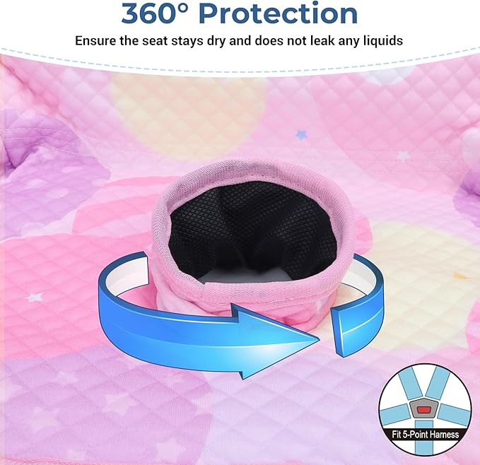 COOLBEBE Car Seat Protector for Potty Training, 2 Pack Dry Waterproof Car Seat Liner Toilet Training for Baby Infant Toddler, Piddle Pads Cover Car Seat Pad for Strollers & Carseat (Pink,2PC)