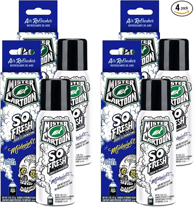 Turtle Wax FOGGER, 2 oz: Ultimate Car Fogger and Smoke Odor Eliminator – Long-Lasting Scent Car Air Freshener (4 Packs, Midnight)