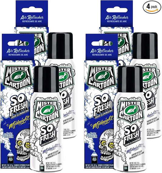 Turtle Wax FOGGER, 2 oz: Ultimate Car Fogger and Smoke Odor Eliminator – Long-Lasting Scent Car Air Freshener (4 Packs, Midnight)