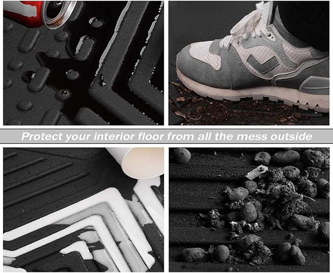 RAV4 Floor Mats Compatible with Toyota RAV-4 2007-2012，All Weather Protection Waterproof Durable Anti-Slip Odorless Custom-fit TPE Floor Liner Front and Rear Row Set