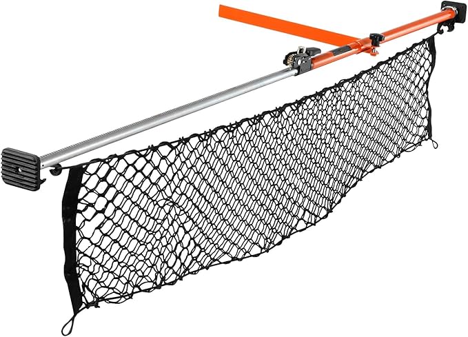 VEVOR Cargo Bar, Cargo Bars Adjustable from 40" to 73", Heavy-Duty Steel Cargos Stabilizer with Storage Net & Divider Bar, Telescoping Load Lock Bars for SUVs, Sedans