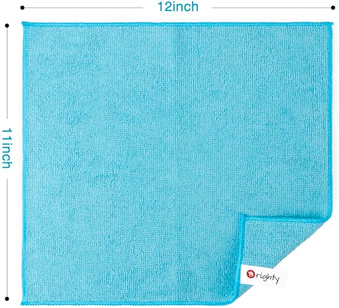 Orighty Microfiber Cleaning Cloth, 12 Pack Microfiber Towels for Cars, Highly Absorbent Car Cleaning Supplies, Lint Free Cloths Clean Rags for Car Care, House, Kitchen, 12x11 inch, Blue