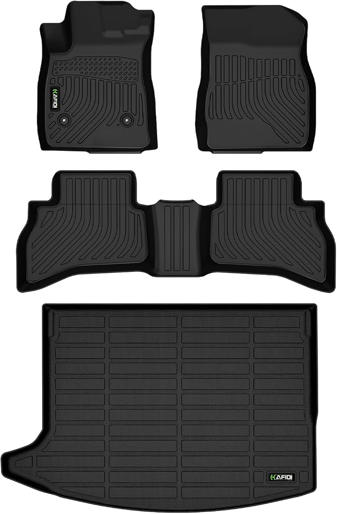 HAFIDI® Floor Mats & Cargo Liner Set Fit for 2020-2025 2026 Buick Encore GX AWD (Only Fit Cargo in Upper Deck Position) All Weather TPE Anti-Slip Car Full Set Floor Liners Custom Accessories - Black