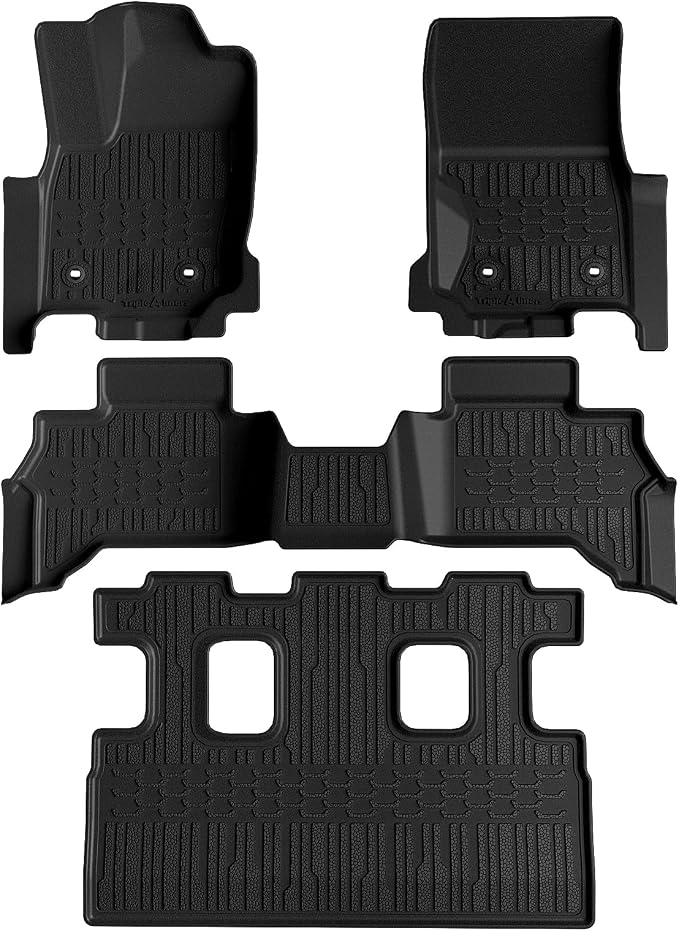 TripleAliners Floor Mats All Weather Liners Compatible with Toyota 2025 2026 4Runner Accessories Custom Fit TPE Heavy-Duty 1st & 2nd & 3rd Row Waterproof Anti-Slip Floor Liners (7 Seats ONLY)