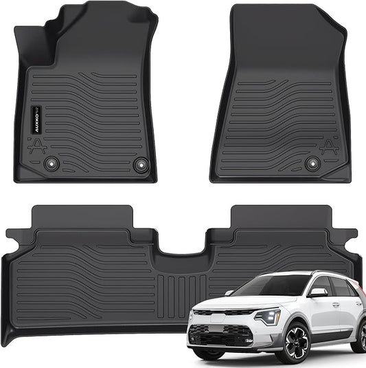 All Weather Floor Mats Fit for Kia NIRO EV(Not PHEV) 2023 2024 2025 TPE Rubber Liners Set NIRO EV Accessories All Season Guard Odorless Anti-Slip Floor Mats