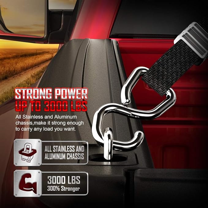 Tie Down Anchors Retractable Truck Bed Top Side D Ring Compatible with 2015-2026 F150 / 2017-2026 F250 F350 Super Duty / 2017-2026 Raptor - 3000 LBS Capacity of 2