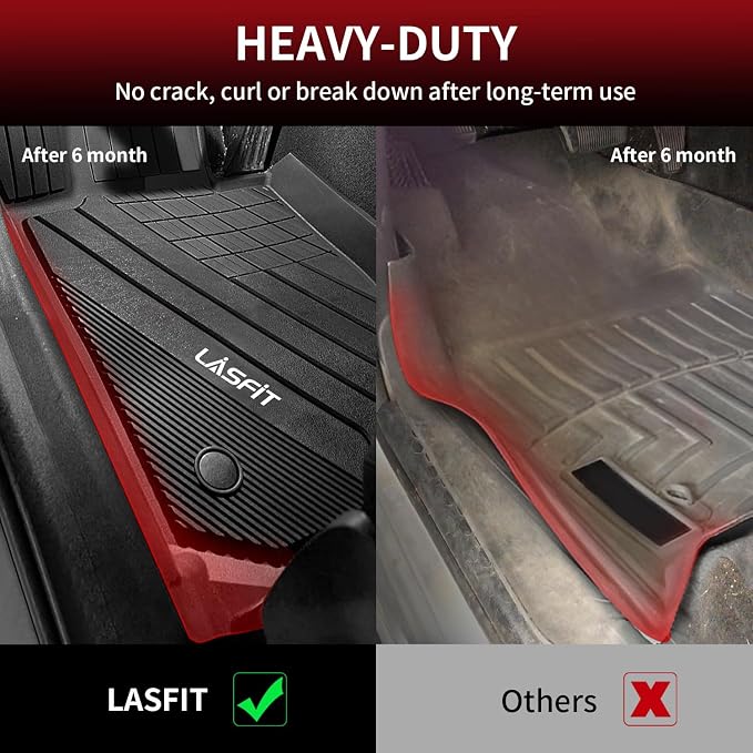 LASFIT Floor Mats 2019-2024 2025 2026 for BMW 3 Series G20 3 Series 330i 330e M3 M340i Accessories Sedan Only, Custom Fit TPE All Weather Car Liners 1st & 2nd Row Full Set, Black(NOT for GT & 2 Door)