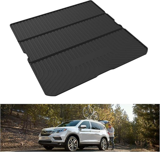 KIWI MASTER Folding Cargo Mat for 2016-2026 Honda Pilot, OEM Replacement 08U45-TG7-100, Custom Fit All Weather Car Rear Cargo Liner, Heavy Duty TPE Tray Trunk Mat, Black