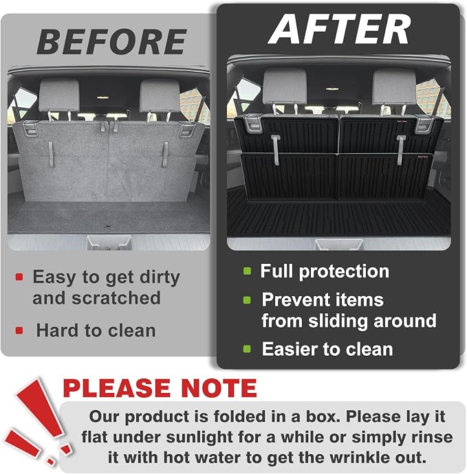 TripleAliners Trunk Mat & Rear Seatback Mat Fit for Toyota 2025 2026 4Runner All Weather TPE Liners Accessories Custom Fit 6th Generation 4Runner TPE Heavy-Duty Covers(Only for 7 Seats)