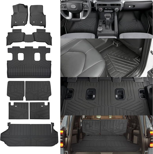 Cargo Liners for 2025 2026 Toyota 4Runner 7 Seats Gas, Trunk Mat 2nd & 3rd Row Seat Back Cover with Floor Liners All Weather Cargo Mats Protector Accessories(Not for Hybrid EV&i-Force MAX)