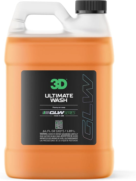 3D Ultimate Wash 64 Oz – pH Neutral Car Wash Soap with Ultra Foam – Scratch-Free, High-Foaming Car Soap for Paint Protection – Safe for All Finishes