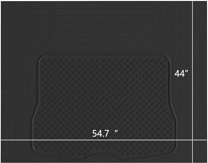 PIC AUTO Heavy Duty Cargo Liner, Trimmable All-Weather Rubber Trunk Mat for Cars, SUVs, Vans & Trucks, Anti-Slip Backing, Durable Protection, Large, Black