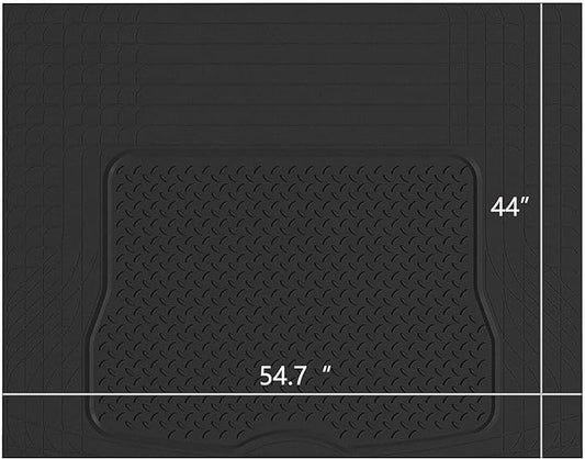 PIC AUTO Heavy Duty Cargo Liner, Trimmable All-Weather Rubber Trunk Mat for Cars, SUVs, Vans & Trucks, Anti-Slip Backing, Durable Protection, Large, Black