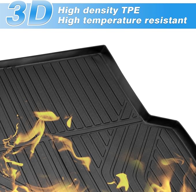 Powerty Cargo Liner for 2023-2025 2026 Toyota Prius & Prius Prime (PHEV) Accessories Cargo Mats TPE All Weather Trunk Liner Heavy-Duty Trunk Mats