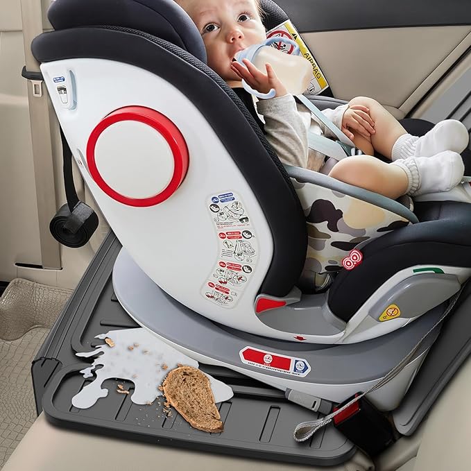 insefocc Car Seat Protector for Child Car Seat，TPE Waterproof & Anti-Slip （No Imprints）,carseat Protector car seat Cover Universal Fit for Baby & Pet Use, BPA-Free（Black -1 PC）