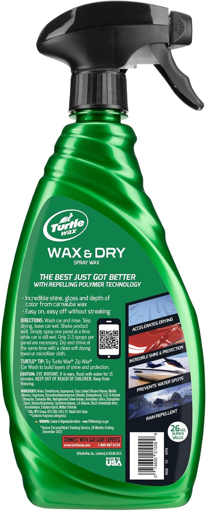 Turtle Wax T-9 1-Step Wax & Dry - 26 Oz.