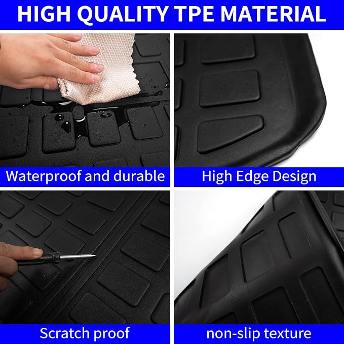 Rongtaod Cargo Mat Compatible with 2018-2023 Chevrolet Traverse (Fit 2024 Traverse Limited) Trunk Mat Trunk Liner Cargo Liner Back Seat Cover 2023 Chevy Traverse Accessories (Backrest Mats+Trunk Mat)