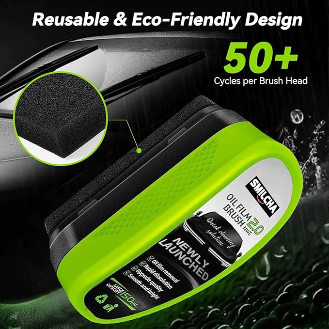New 2PCS Auto Glass Degreaser & Oil Film Cleaning Brush Set – Windshield Polish & Window Cleaner for Ultimate Clarity (2024 Upgraded 2.0)