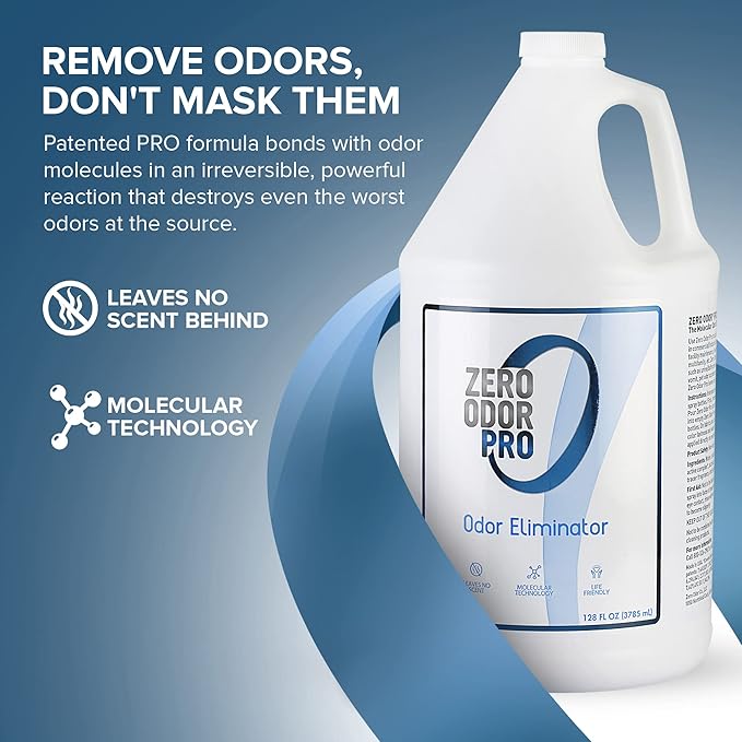 Zero Odor Pro Commercial Strength Odor Eliminator, Room Deodorizer and Air Freshener, Refill, 128 oz