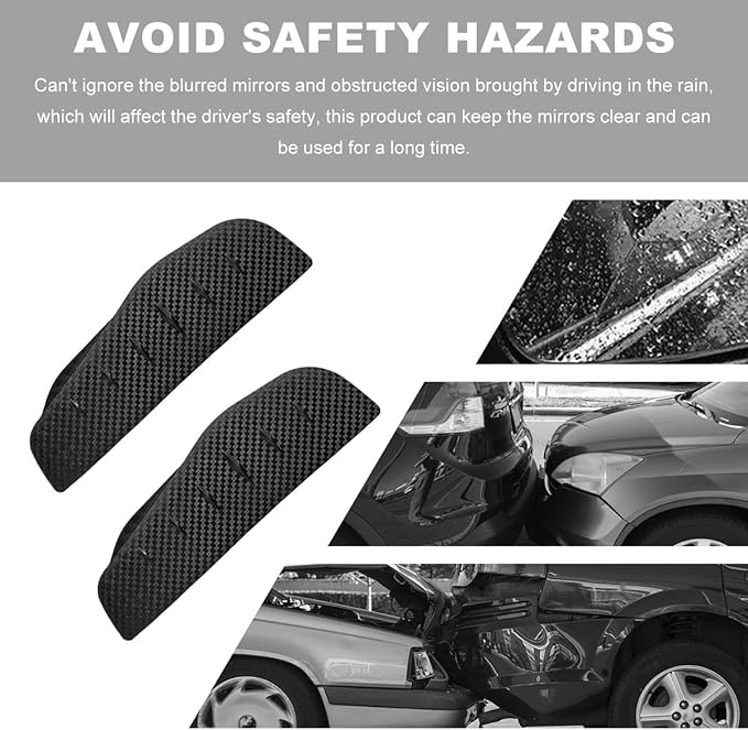 Wevdn 2 PCS Mirror Rain Visor Eyebrow, Waterproof PVC Auto Exterior Rear View Mirror Rain Visor Guard, Rainproof Side Mirror Rain Visor Eyebrow Cover for SUV Truck, Car Accessories (Carbon/Anti-Noise)