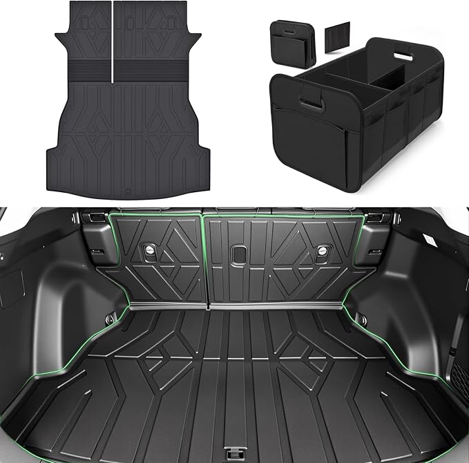 Cargo Trunk Mat with Backrest Mats for Toyota RAV4 2019-2025 (Include Hybrid),All Weather Protection TPE Heavy Duty Cargo Liner RAV4 Accessories,Black