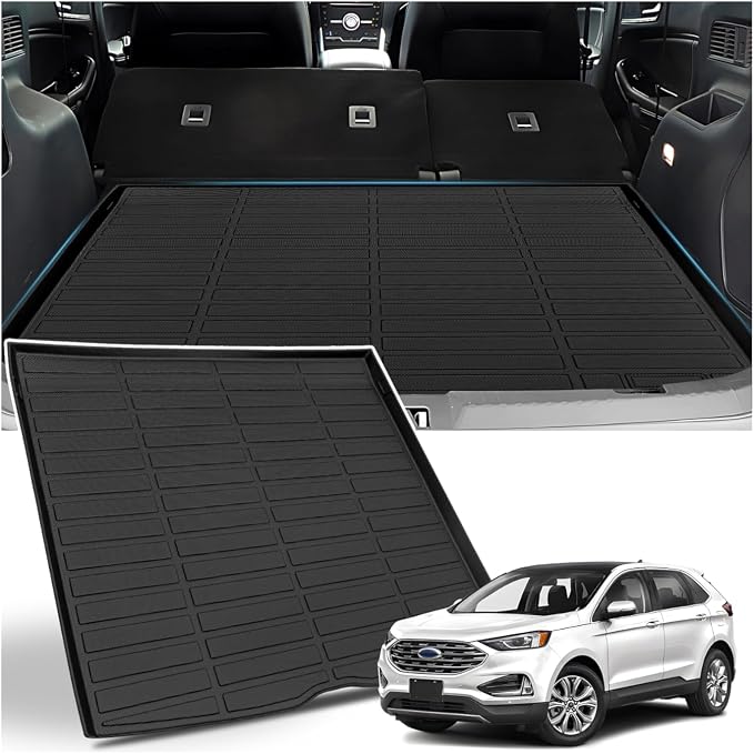 Sunsdrew Cargo Trunk Liner for Ford Edge 2015-2025 (5 Seats), Rear Cargo Mat Trunk Mat All Weather Protection Cover Accessories TPE Rubber Raised Edge