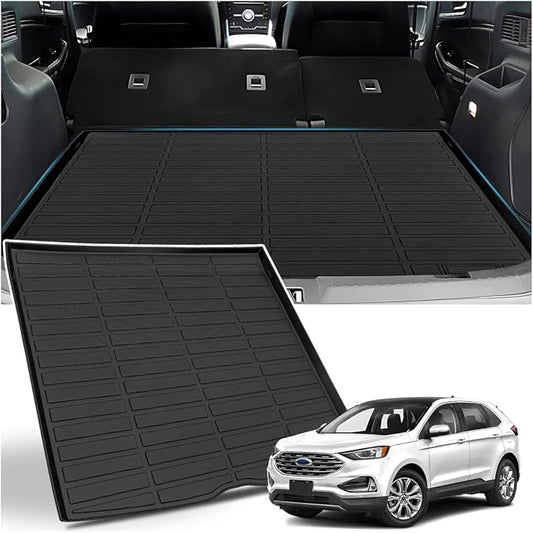Sunsdrew Cargo Trunk Liner for Ford Edge 2015-2025 (5 Seats), Rear Cargo Mat Trunk Mat All Weather Protection Cover Accessories TPE Rubber Raised Edge