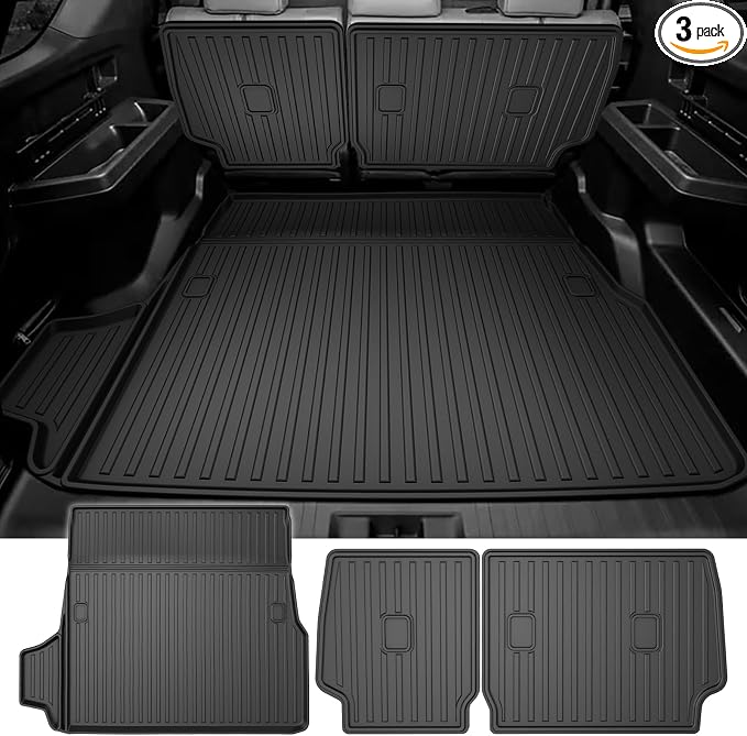AOMSAZTO Cargo Mat and Backrest Mat Compatible with Toyota 4Runner 2025 2026: TPE All Weather Protection Cargo Liner for SR5/TRD/Limited 6th gen 4 Runner - Anti-Slip Trunk Mat (Only for 5 Seat)