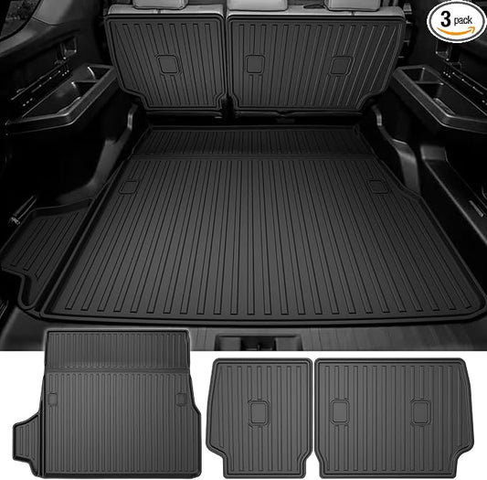 AOMSAZTO Cargo Mat and Backrest Mat Compatible with Toyota 4Runner 2025 2026: TPE All Weather Protection Cargo Liner for SR5/TRD/Limited 6th gen 4 Runner - Anti-Slip Trunk Mat (Only for 5 Seat)