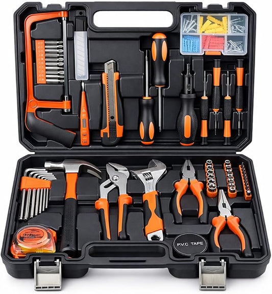 KOOPOOL 160-Piece Tool Set for Home, Household Hand Tool Kit for Home Repair, Auto Repair and Maintenance, Basic Tool Set with Hammer, Wrench, Screwdrivers and Storage Case