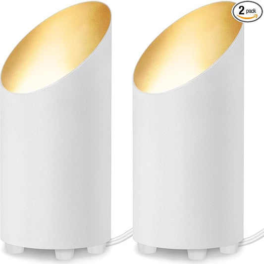 SUNVIE 2 Pack Uplighting Indoor Floor Can Light, 5W Up Lights with 2700K LED GU10 Bulbs, Uplights Floor Spot Lights Indoor for Home Accent Lighting, 5.9 FT Plug Cord & Foot Switch