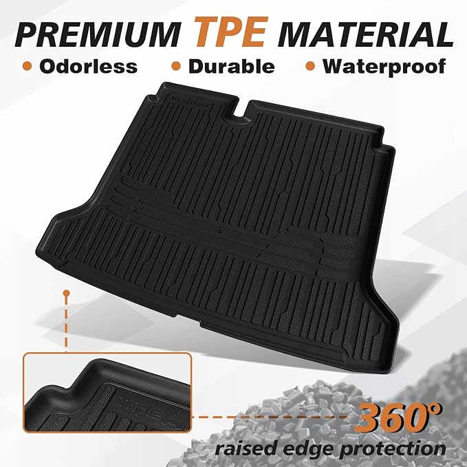 TripleAliners Trunk Mat All Weather Liners Compatible with 2025 2026 Nissan Kicks Interior Accessories Custom Fit Anti-Slip TPE Full Coverage Protection Rear Trunk Floor Mat (S Trim Level ONLY)
