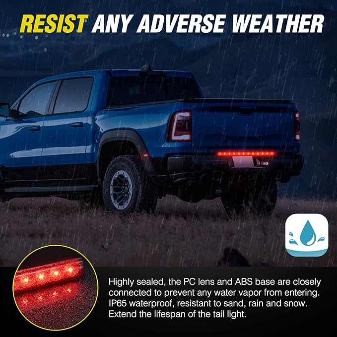 Nilight Trailer Light 16Inch 12 LED Red Running Brake Sequential Turn Signals Lights Waterproof Rear Maker ID Bar for 12V Boat Truck RV