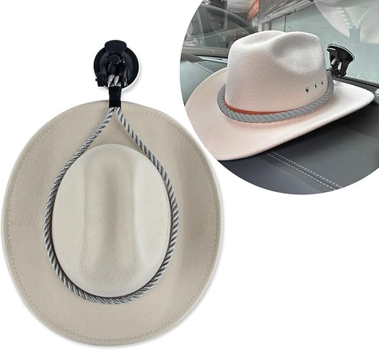 Ziciner Cowboy Hat Mounts for Your Vehicle, Hat Mounts with Suction Cup, Hat Holder Rack to Keeps Your Hat Securely On The Dash, Auto Universal Interior Accessories for Trucks, SUVs, Cars (Gray)